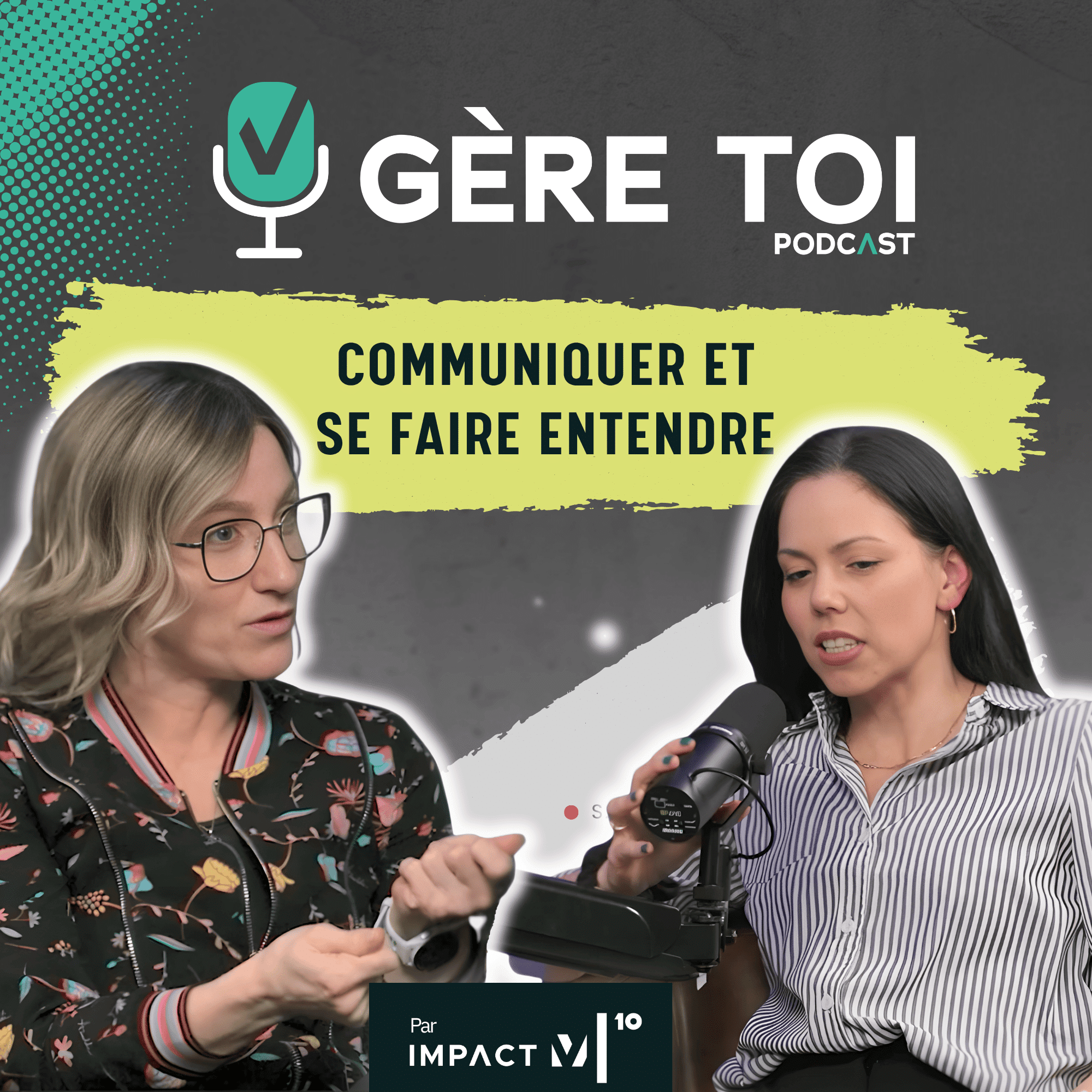 Emilie Charbonneau et Annabelle, coach certifiée PCM, en conversation lors de l'enregistrement de Gère Toi saison 2 épisode 1 sur les 6 langages de communication en entreprise.